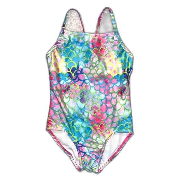 Speedo Girls Swimsuit Bundle Lot of 3 Racerback Rainbow Mermaid (Girls S, M, 8) - Picture 2 of 10